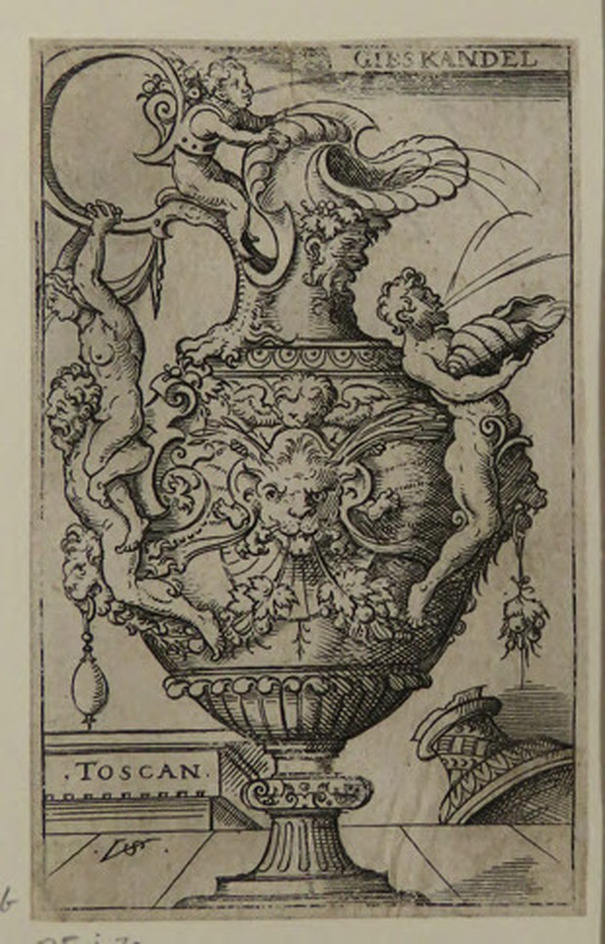Design for a jug with four nude figures, from Douce Ornament Prints Album II