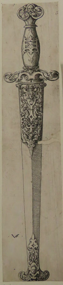 Design for a knife with a bearded head, from Douce Ornament Prints Album II