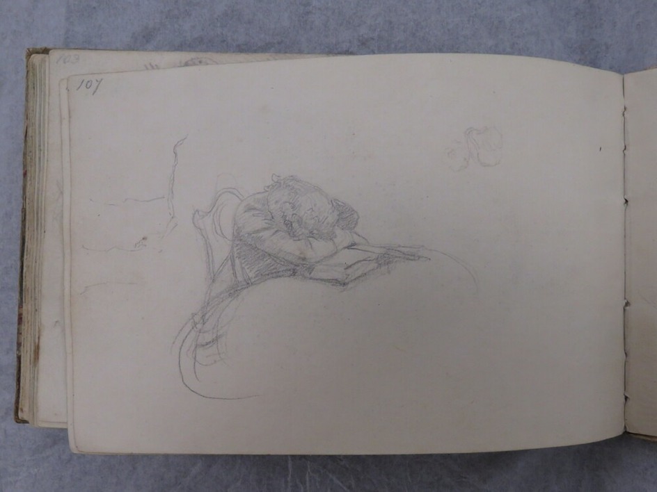 Recto Example Book Recto: blank Verso: a young man asleep over a book | Art UK