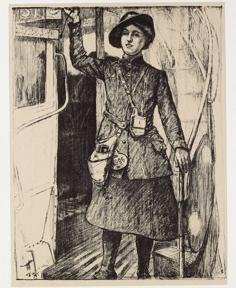In the Towns: A 'Bus Conductress'