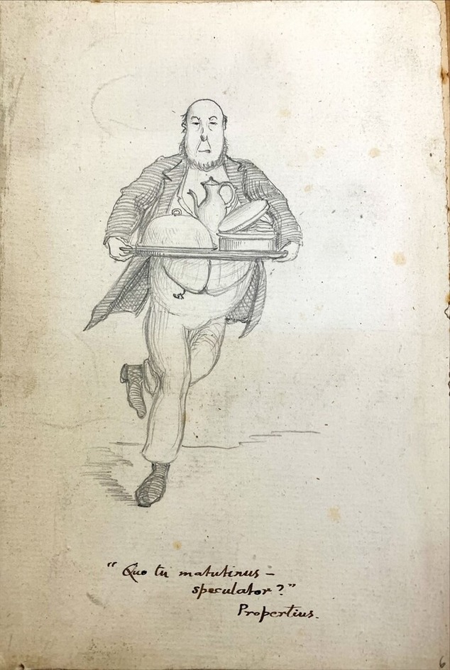 A Butler running with a Tray