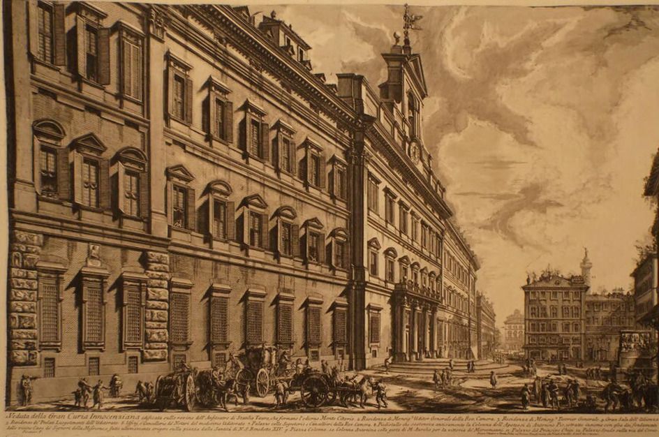 View of the Palazzo Montecitorio (inscribed)