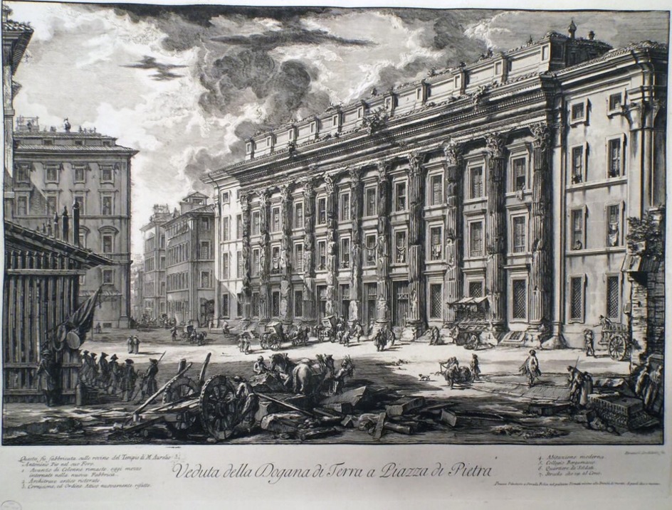 View of the Customs House on Piazza di Pietra (inscribed)