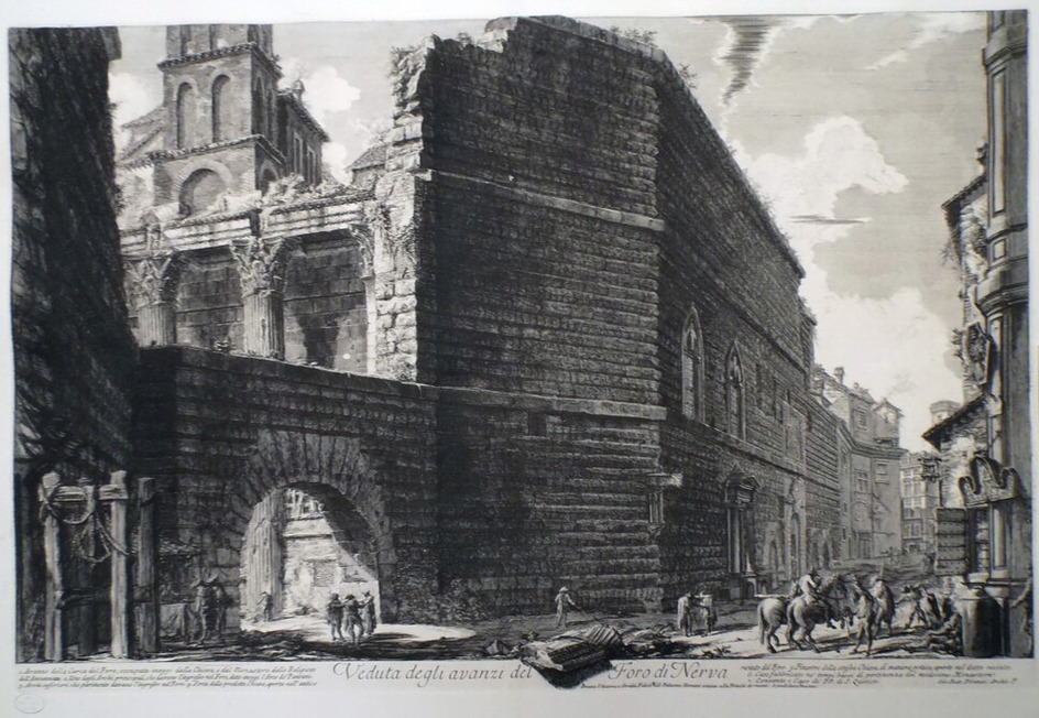 View of the remains of the Forum of Nerva (inscribed)