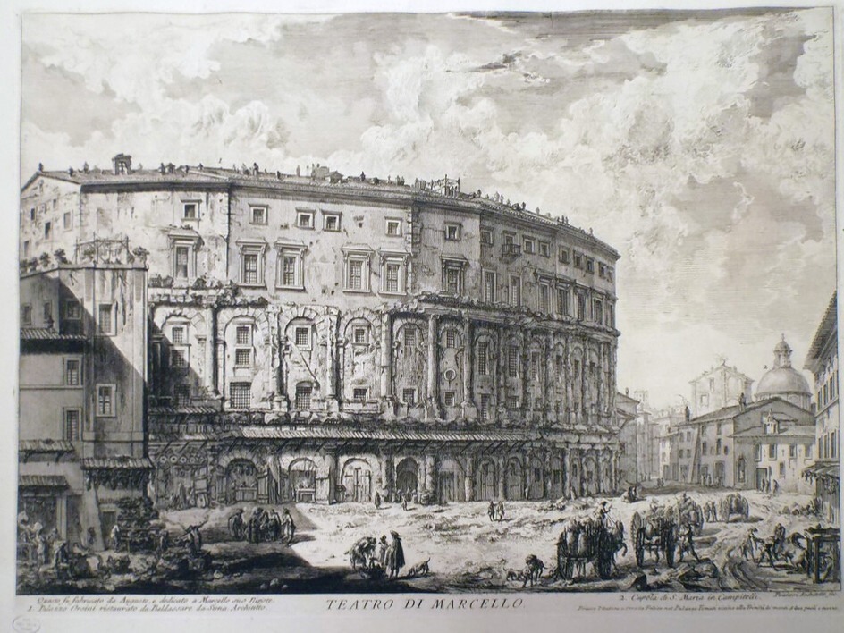 View of the Theatre of Marcellus (inscribed)
