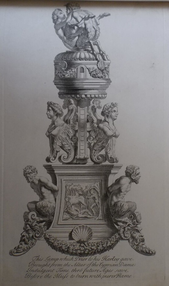 Three-sided bronze stand