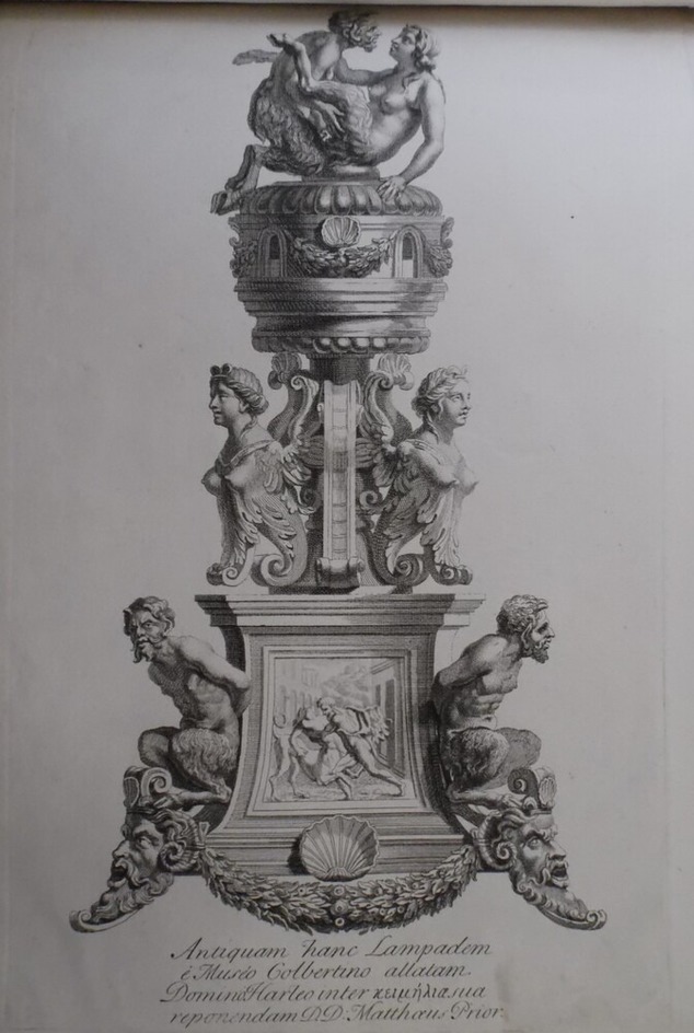 Three-sided bronze stand