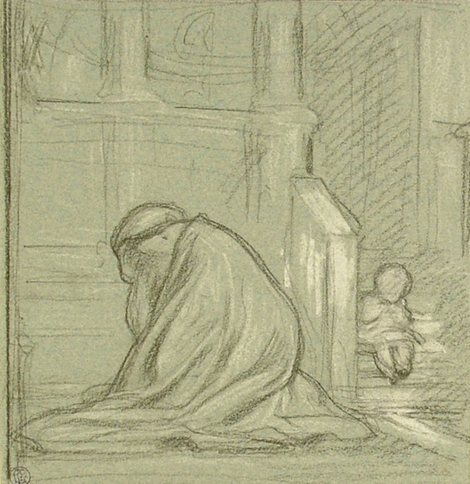 Compositional study for 'The Widow's Prayer'