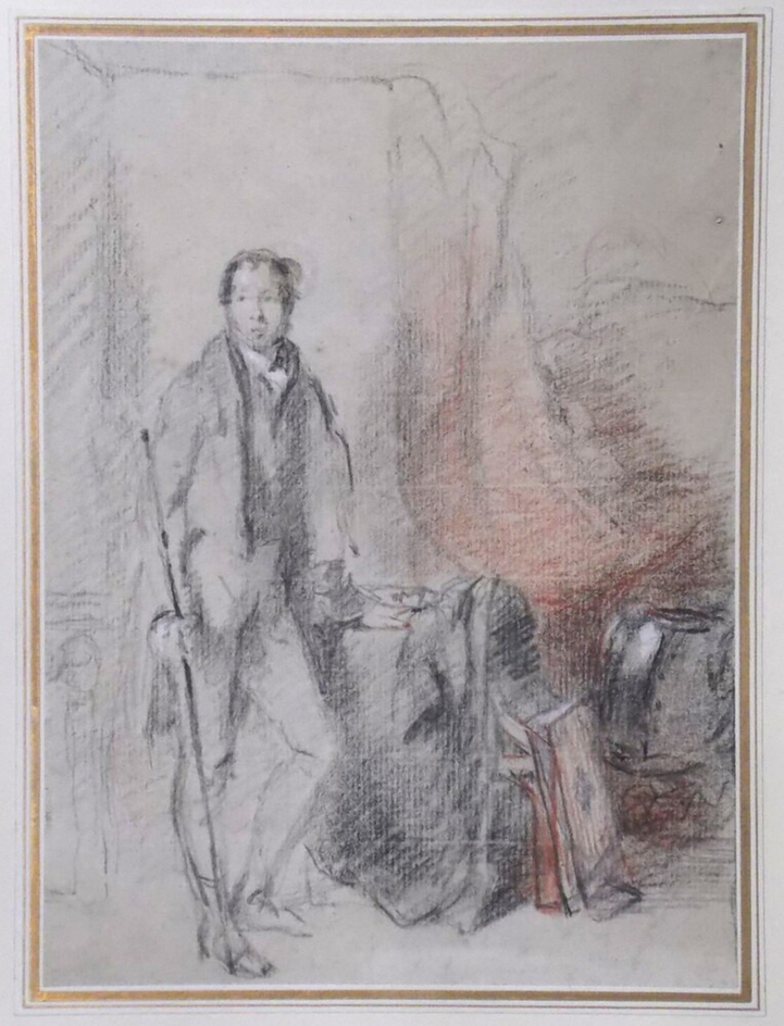 Portrait sketch of the artist George Sanders
