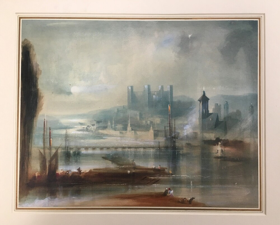 View of a Town with a Castle Dominating the Estuary