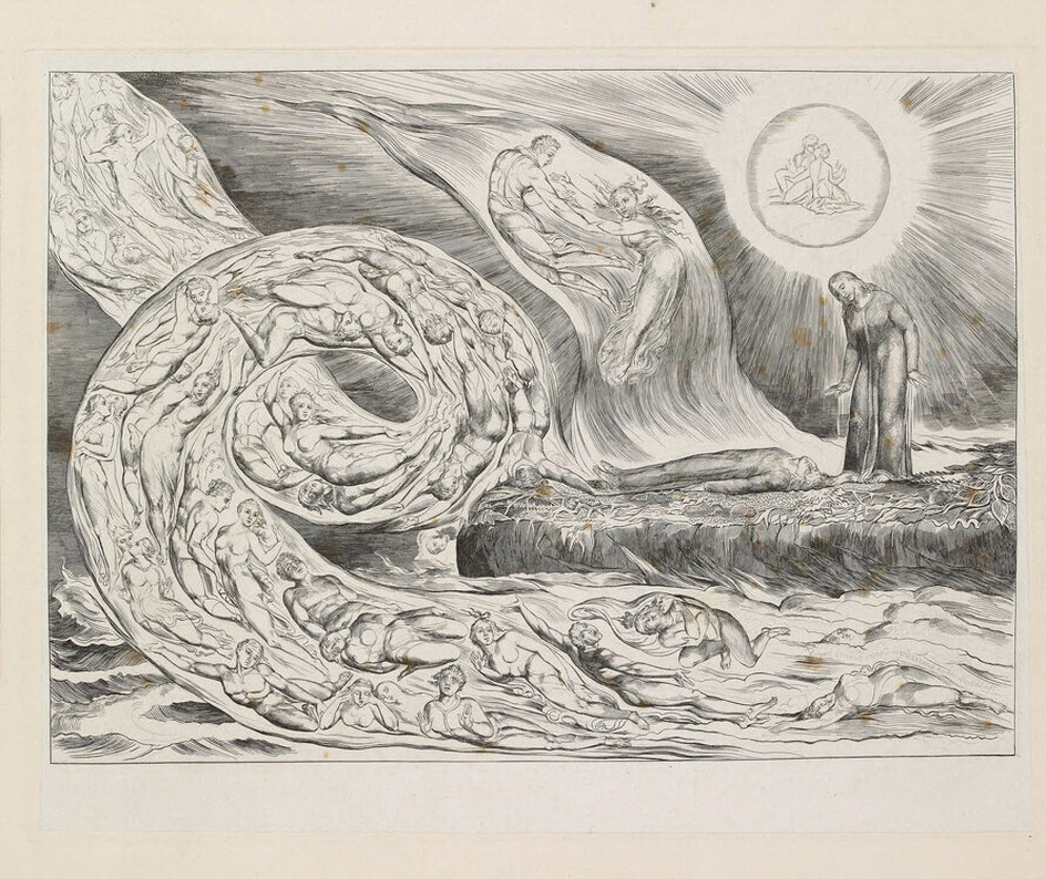 The Circle of the Lustful: Francesca da Rimini ('The Whirlwind of Lovers'), from Illustrations to Dante's 'Divine Comedy'
