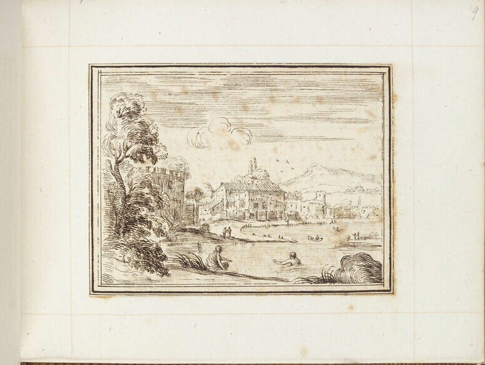 Recto: Landscape with a river
Verso: Musical score