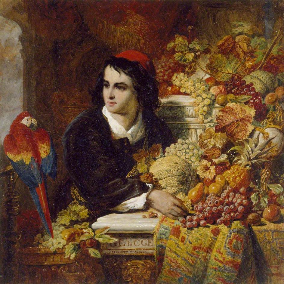 Still Life of Fruits with the Figure of a young Man