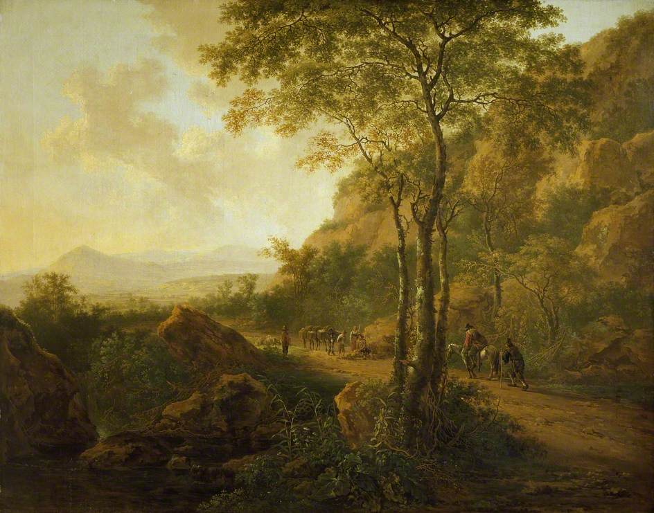 Italianate Landscape with Muleteers