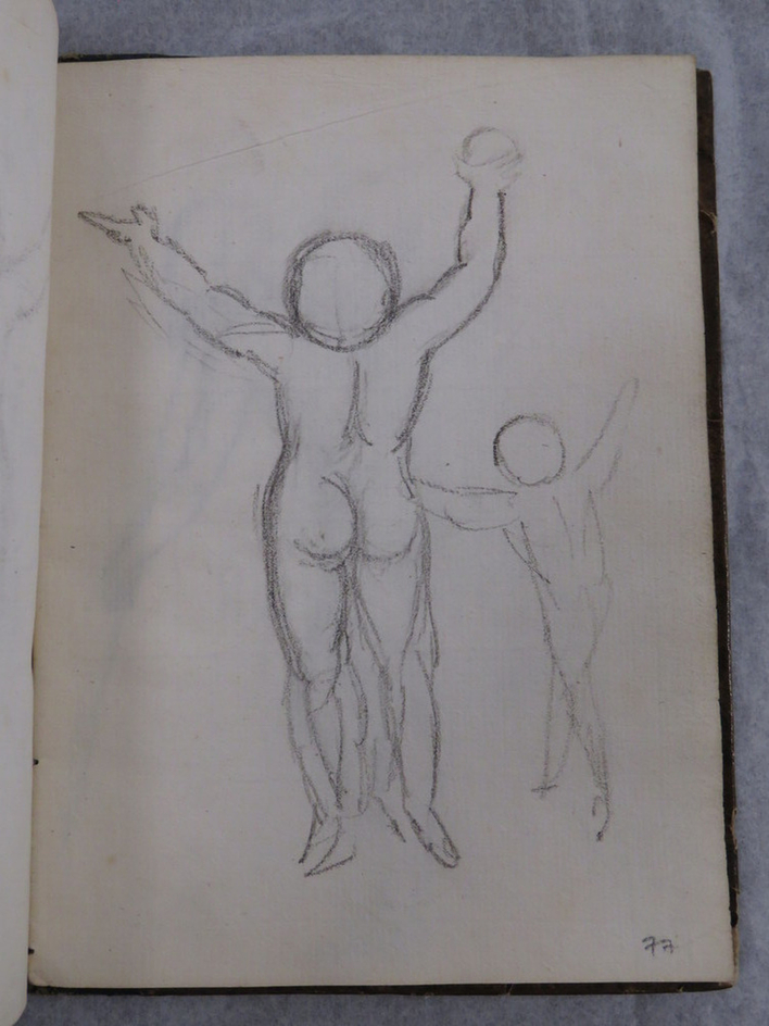 Recto: Back View of a nude Figure
Verso: Brief Sketch of a nude Figure
