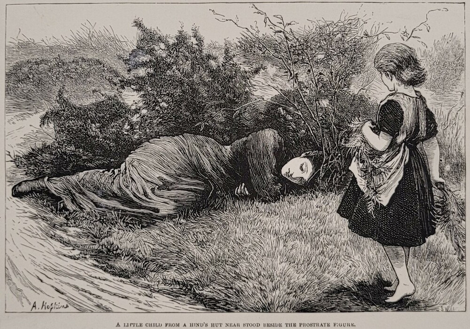 A Little Child From a Hind’s Hut Near Stood Beside the Prostate Figure