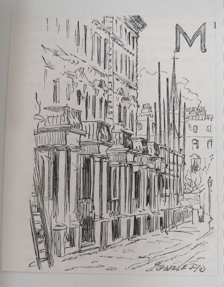Sketch for initial letter 'M'