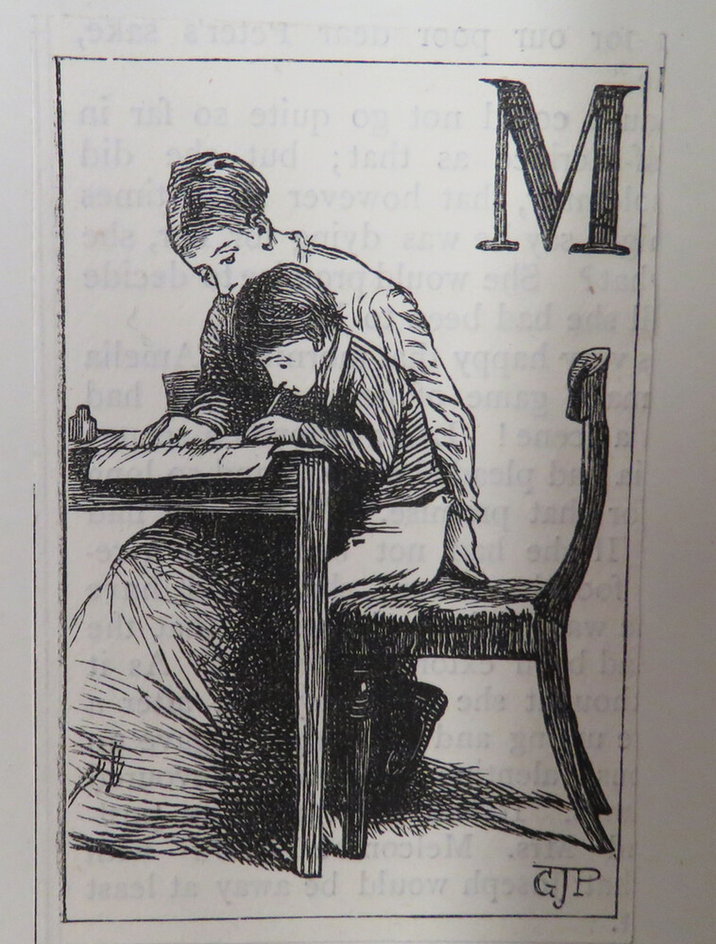 Sketch for initial letter 'M'