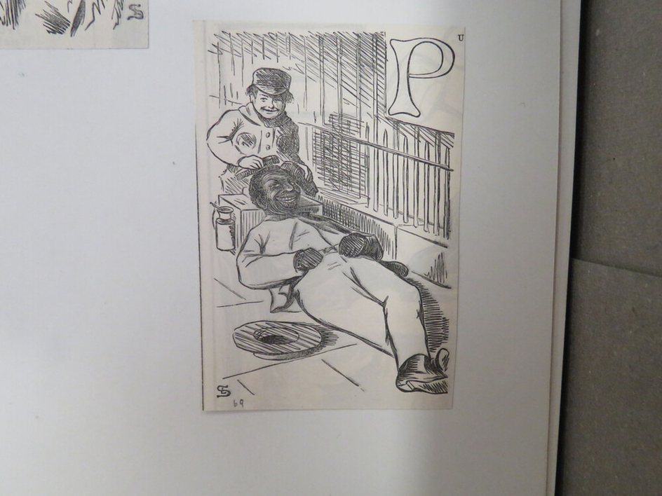 Sketch for initial letter ' P '