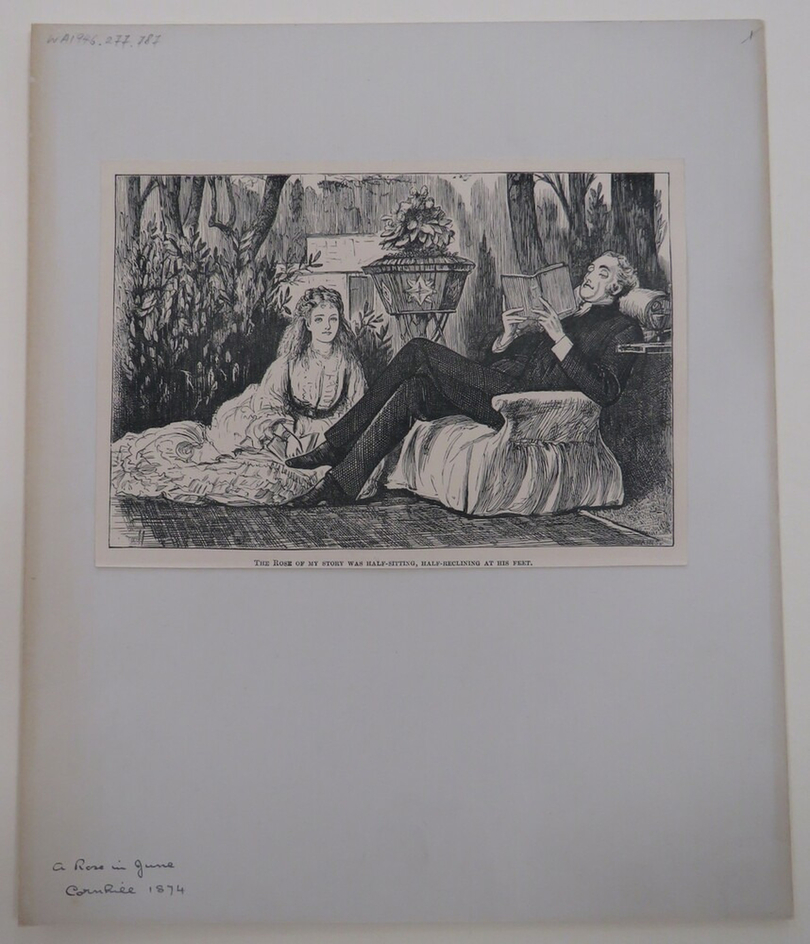 The Rose of my Story was half-sitting, half-reclining at his Feet