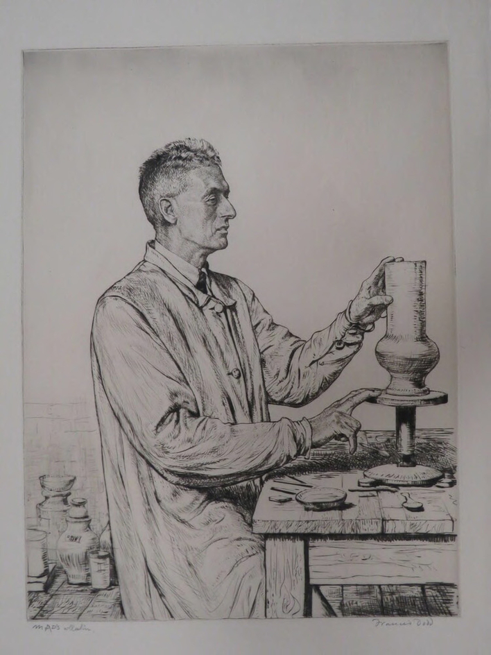 W.B. Dalton at his potter's wheel