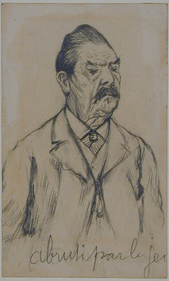 Bust of a man, turned three-quarters to right