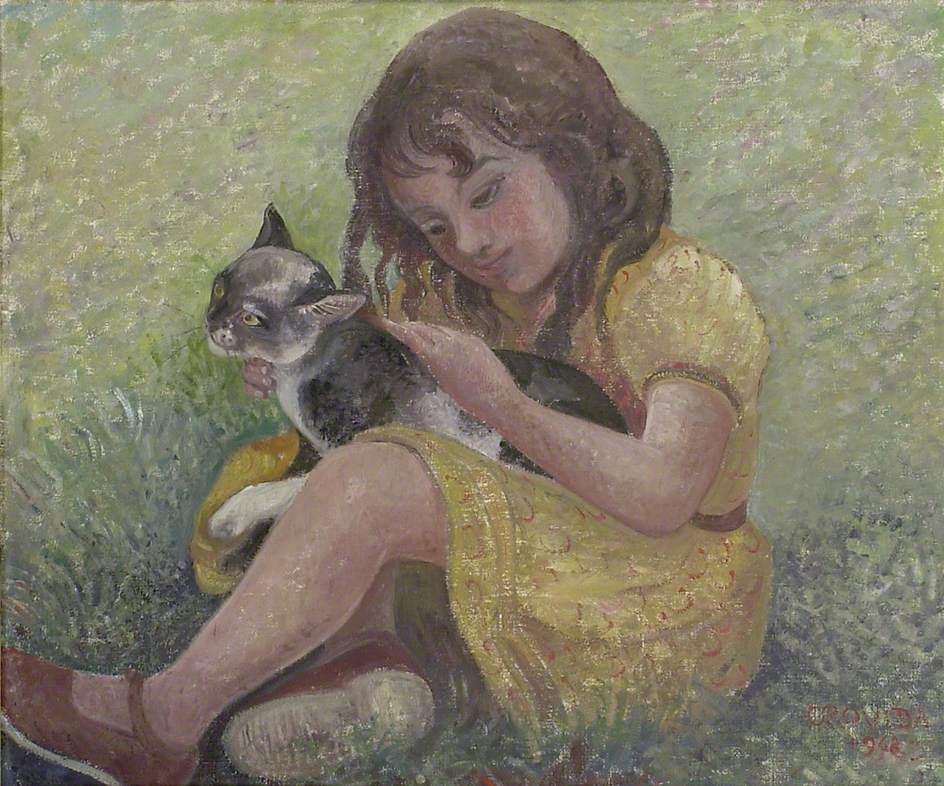 Little Girl with a Cat