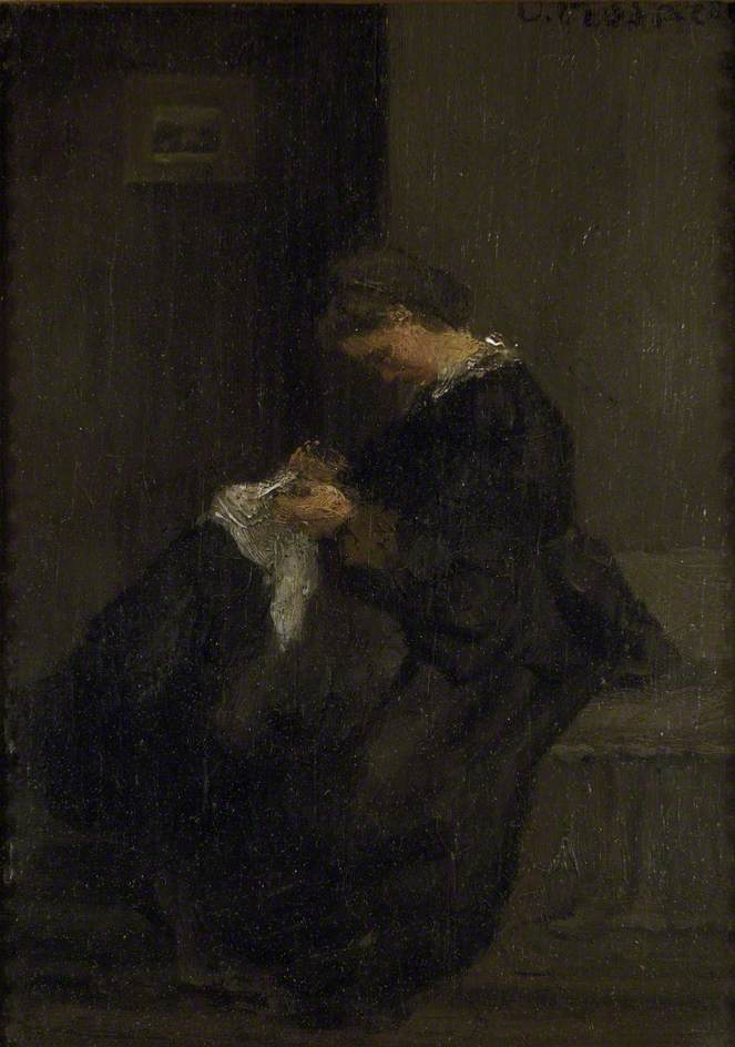 Mme Pissarro sewing