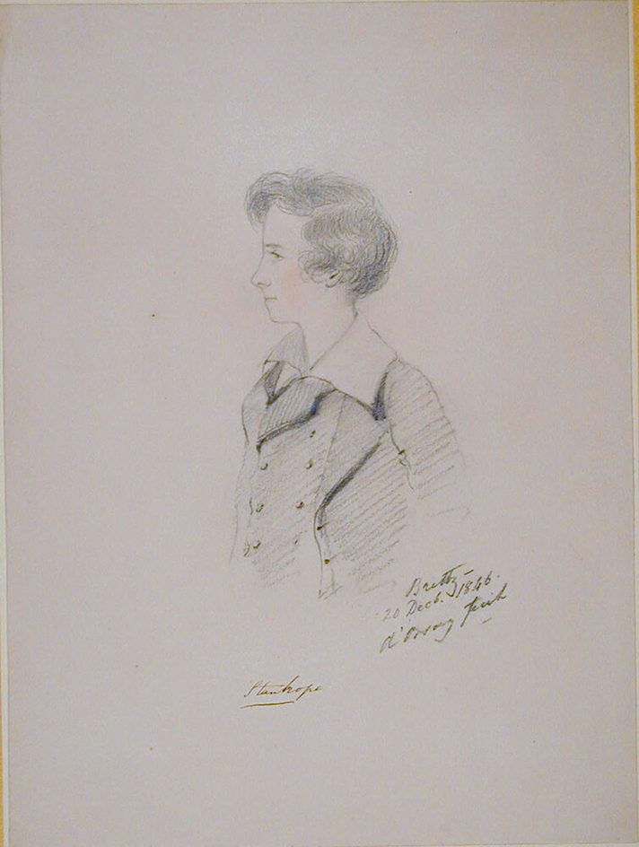 Profile portrait of George Philip Cecil Arthur, Lord Stanhope