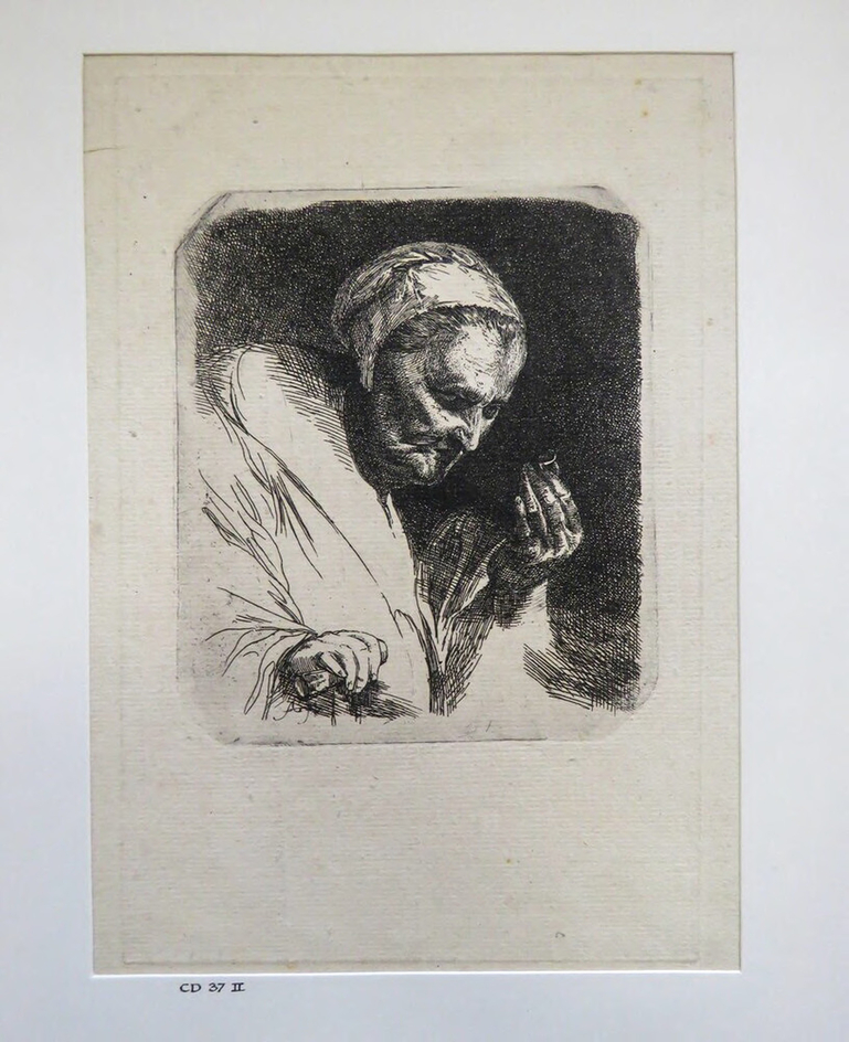 An Old Woman Looking at a Ring, after Jordaens
