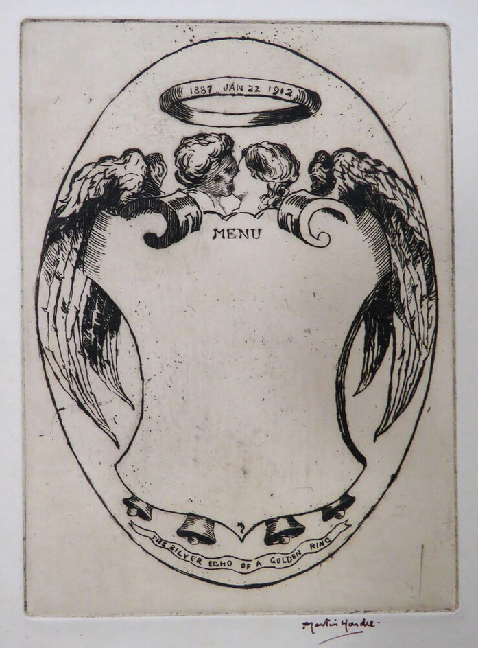 Menu for silver wedding of Uncle William and Aunt May