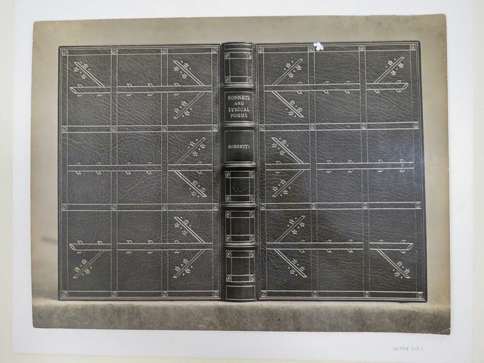 Photograph of bookbinding by Philpot for 'Sonnets and Lyrical Poems', Rossetti