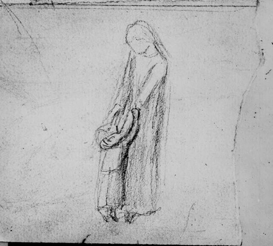 Glass plate negative of 'Figure Study of Mother and Child'