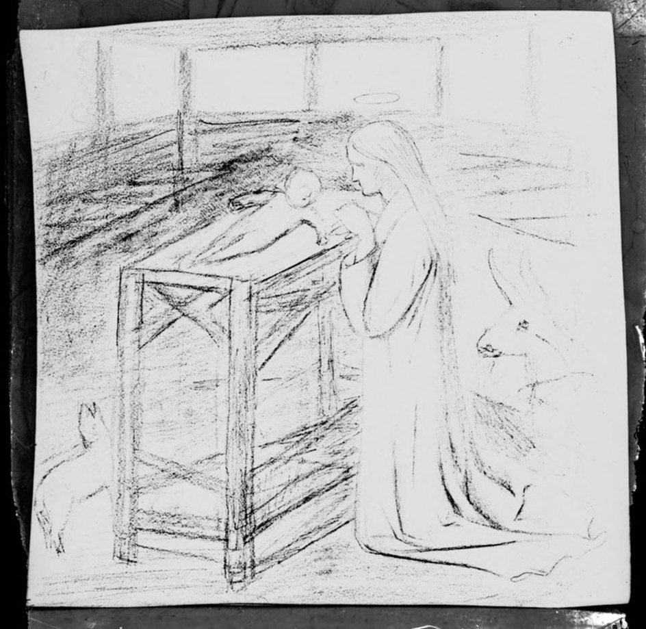 Glass plate negative of 'Study for the Nativity'