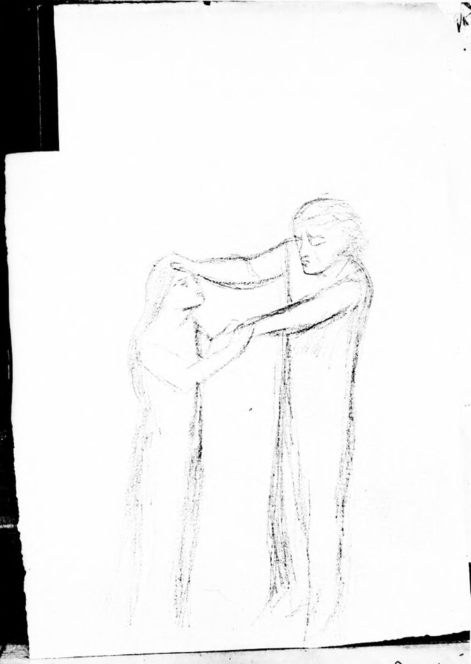 Glass plate negative of 'Study for Jephthah's Daughter'