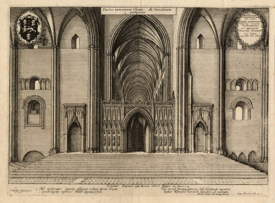 Partis exterioris Chori, ab Occidente prospectus. (St Paul's. Choir screen)