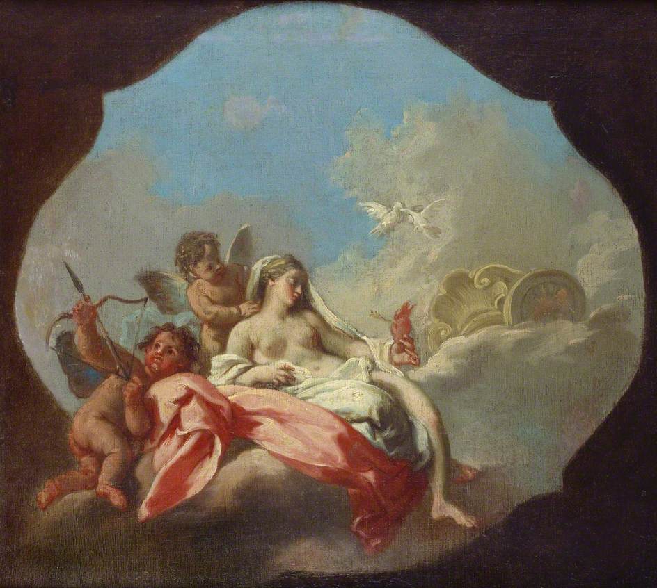 Venus and Cupid with a Putto in the Clouds