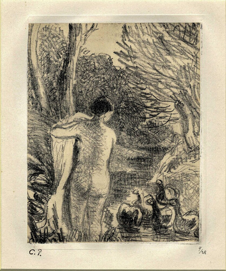 Gardeuse d'oies nue