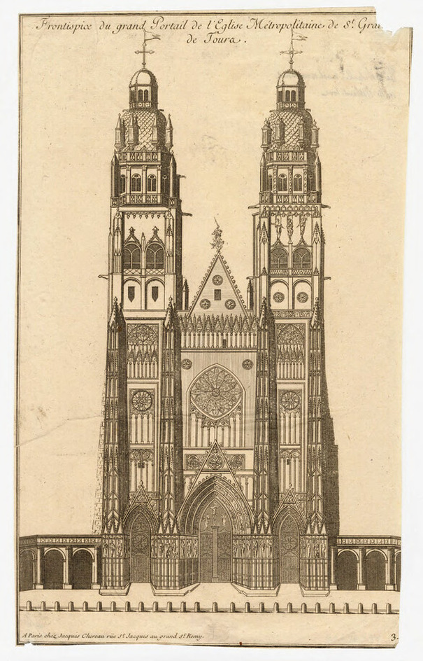 Facade of the Metropolitan Church in Tours