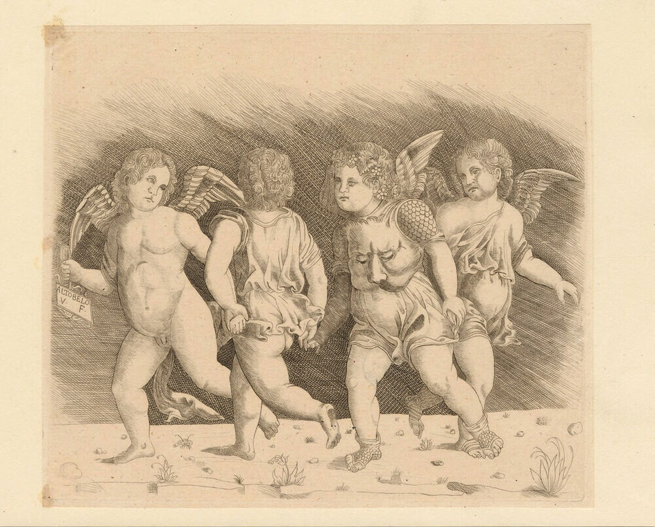 Four dancing cupids