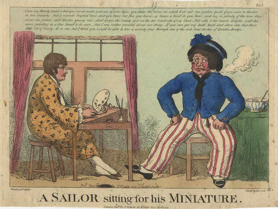 A sailor sitting for his miniature
