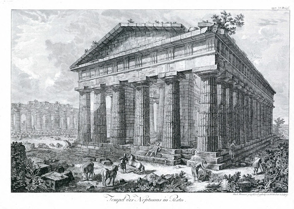View of the Temple of Neptune in Paestum