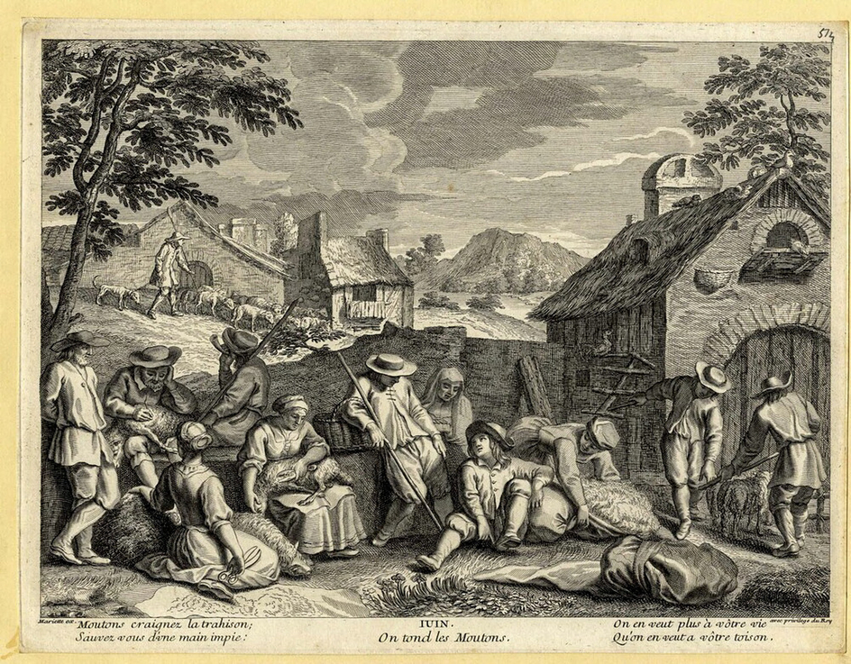 The Twelve Months: Iuin: On tond les Moutons (June: the sheep are sheared)