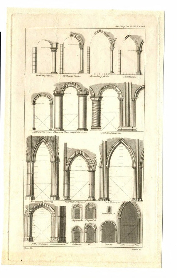 Several elevations of Gothic architecture