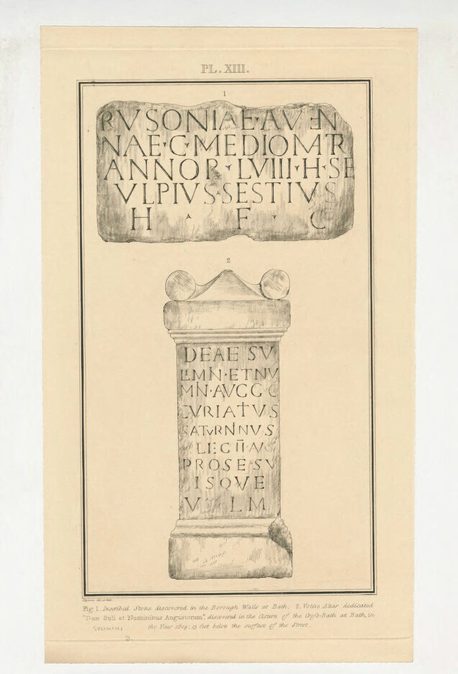 Stone and a votive altar with Latin inscriptions