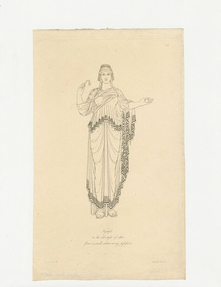 Statue of a nymph wearing an ancient costume