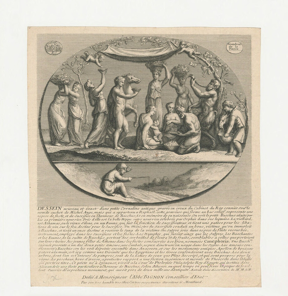Oval gem decorated with a scene of a sacrifice to Bacchus