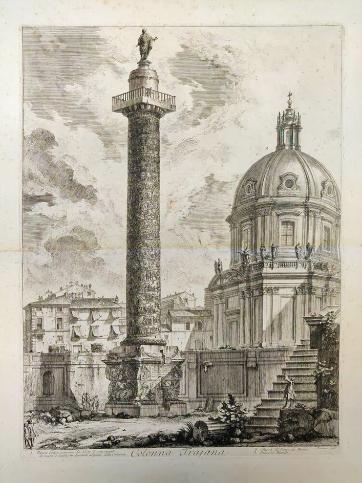 View of Trajan's Column, with the Church of Santissimo Nome di Maria on the right