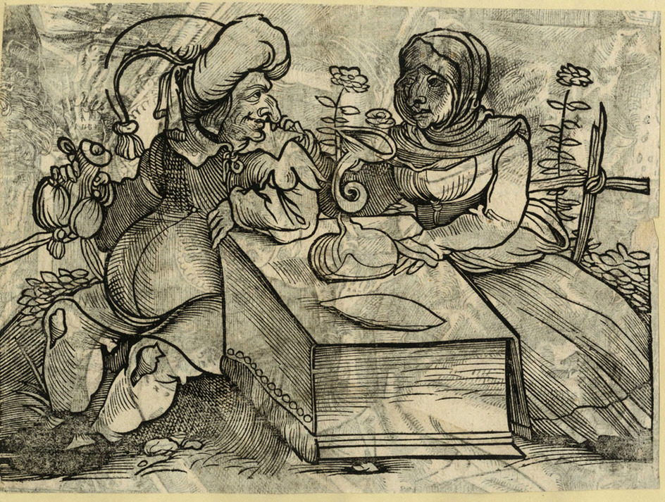 Recto: Drunkard and his wife
Verso: The Holy Family with Saint Anne and Saint Joachim, trimmed
