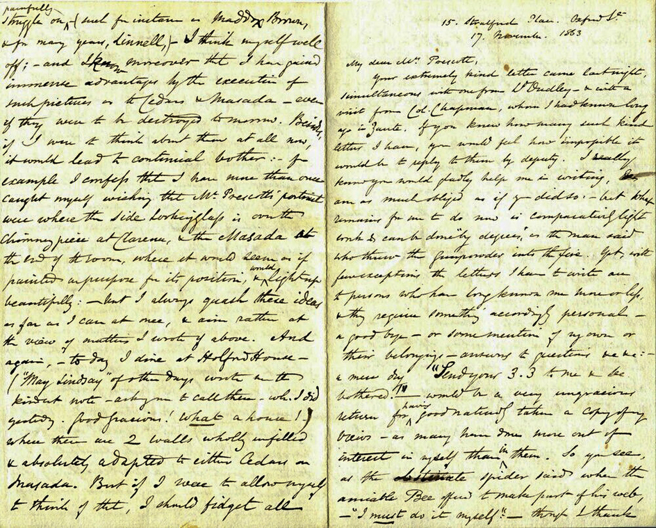 Letter from Lear to Mrs Prescott, 17 November 1863